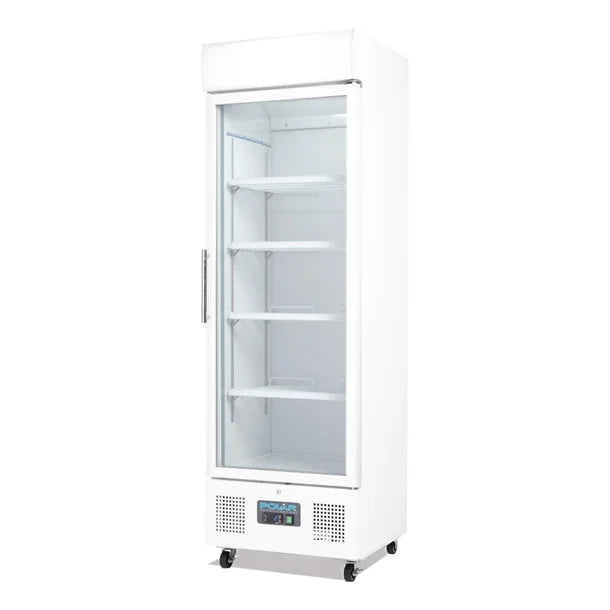 Polar G-Series Upright Display Fridge White - 350Ltr