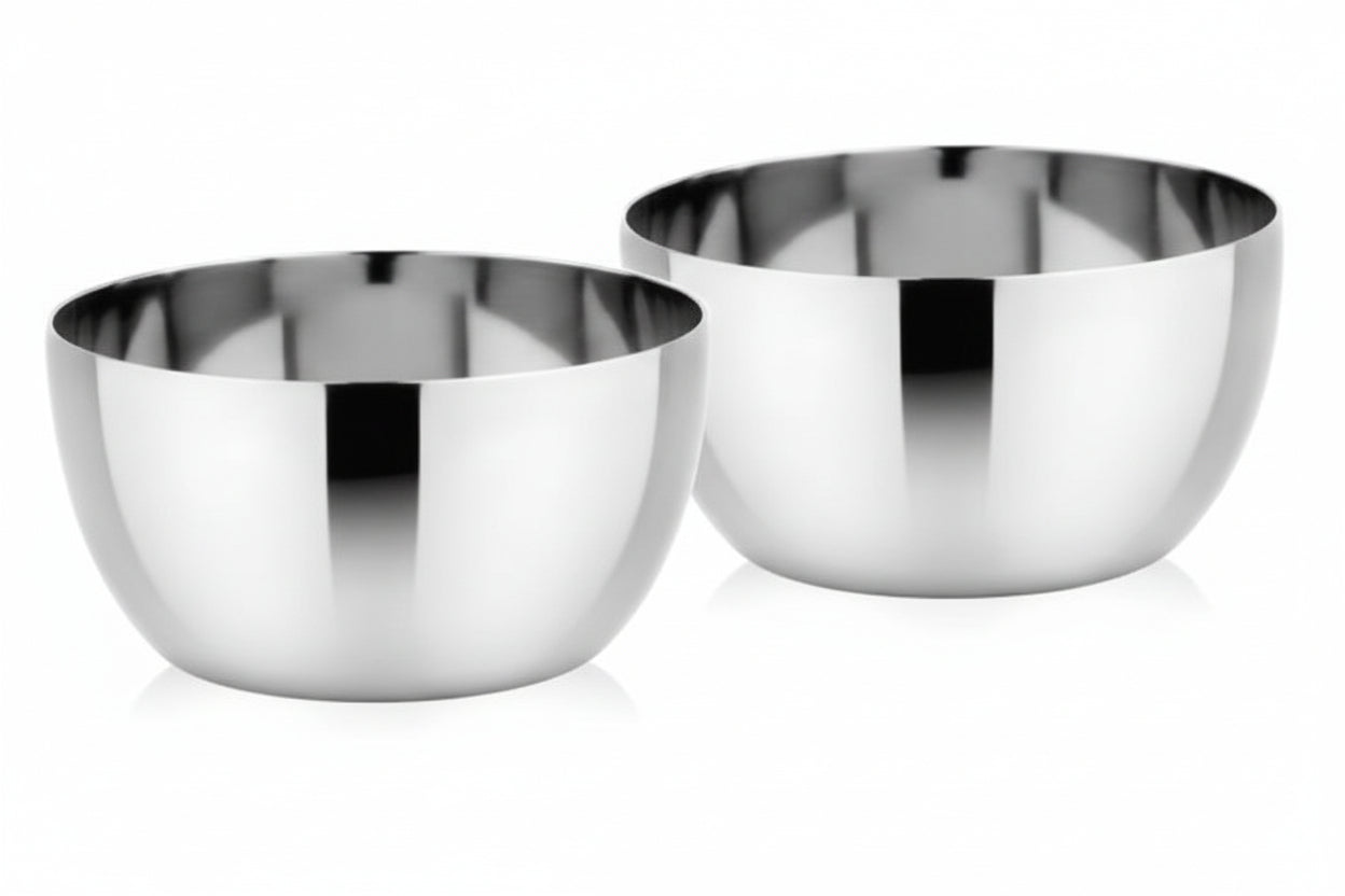 Stainless Steel Deep Apple Shaped Bowl 6 inch