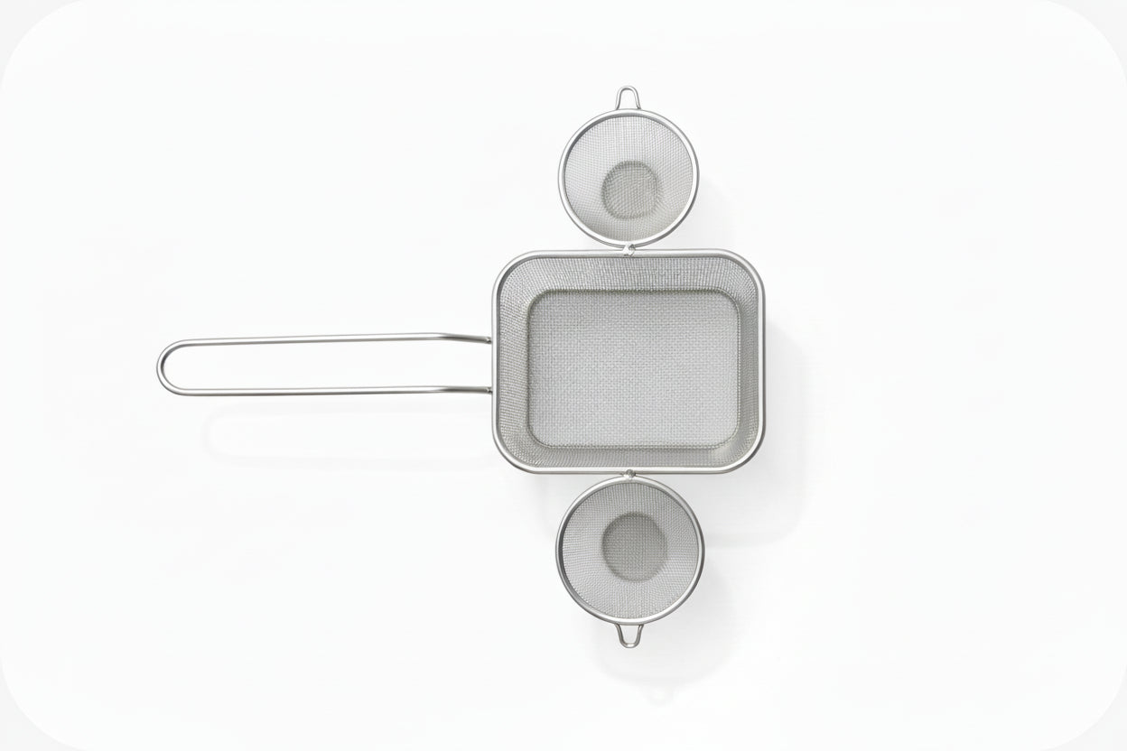 Stainless Steel Chips basket 10.5*9*6cm 1pc- CHROME COLOUR With 2 sides sauce options