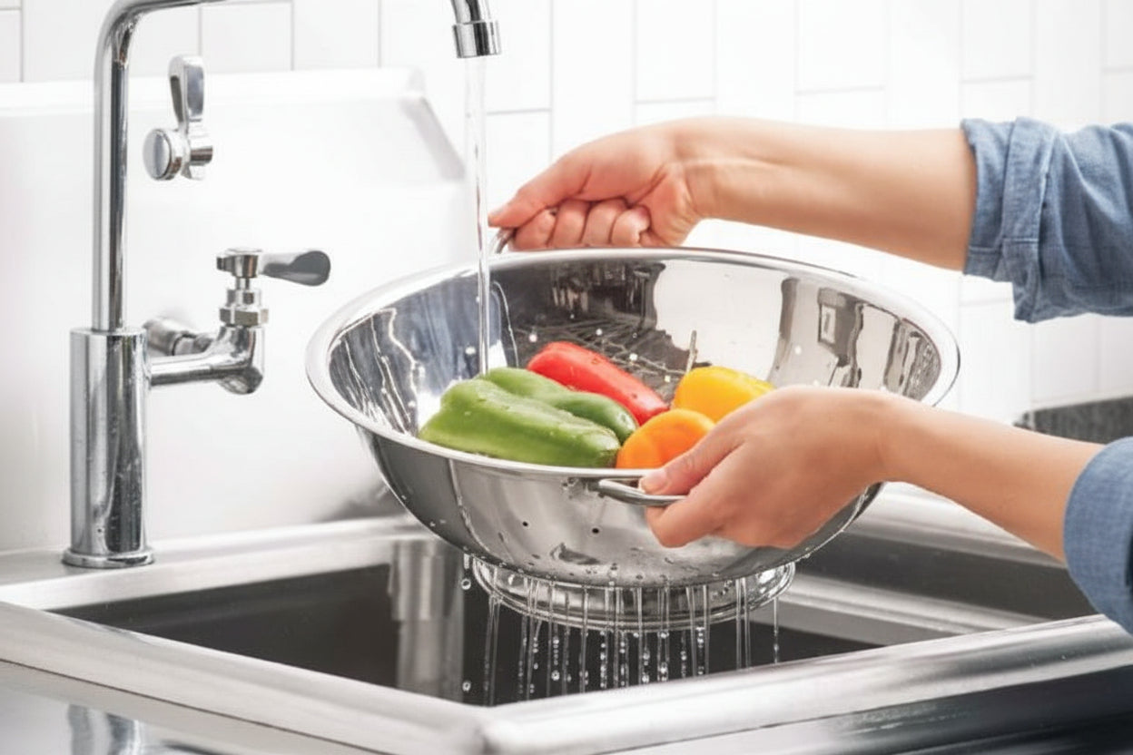 Stainless Steel Colander 2mm Thickness 16x32 With Handles