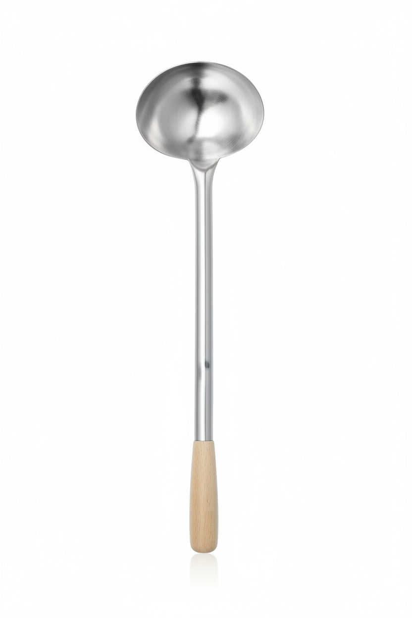 Stainless Steel Ladle Size 4 with wooden handle 40cm 1pc