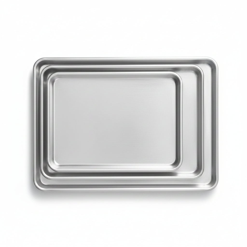Commercial Aluminum Baking Tray 53.4*38.1*2.5cm Rolled Edge
