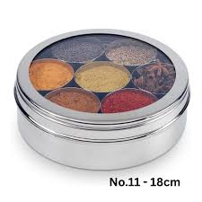 MASALA DABBA (Spice Box) with Clear Lid - Size 13