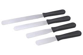 SS Spatula Slimline With Black Handle 4"(10 cm)