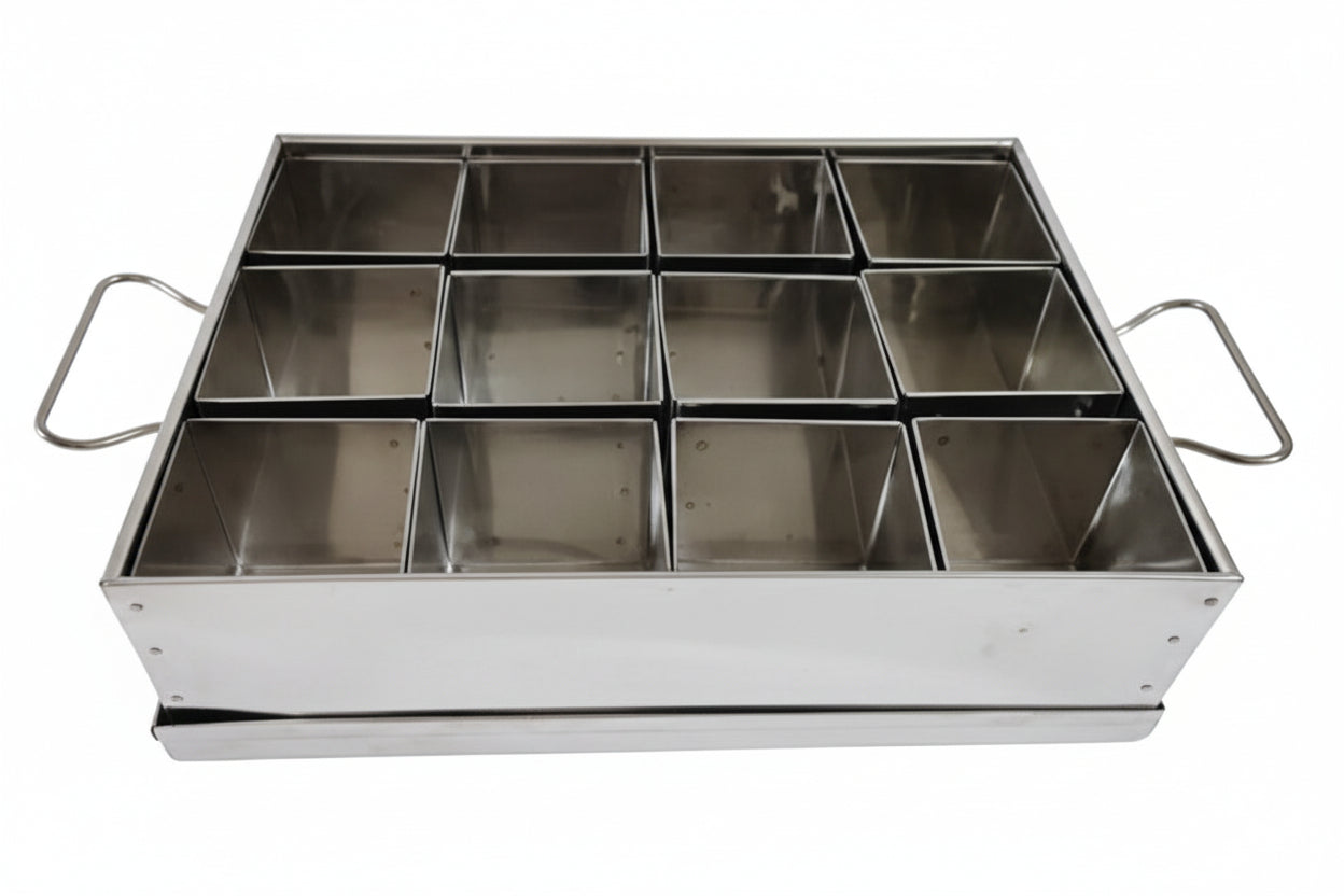 Stainless Steel Spice Box/ Masala Box With Lid 12 compartment 1pc