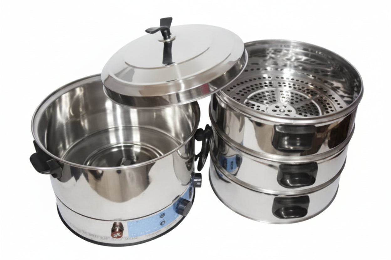 Stainless Steel MOMO/Dumplings Steamer Dia 14" 35 Ltrs