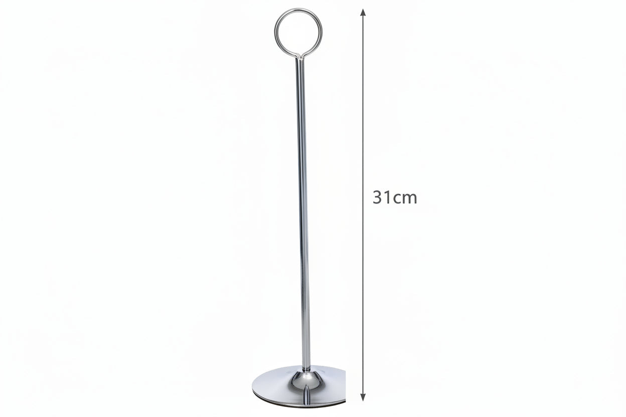 SS Menu & Card Holder 31 Cm With Round Ring 1PC