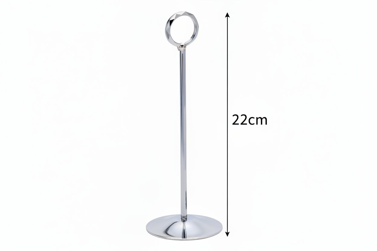 SS Menu & Card Holder 22 Cm  With Round Ring 1PC