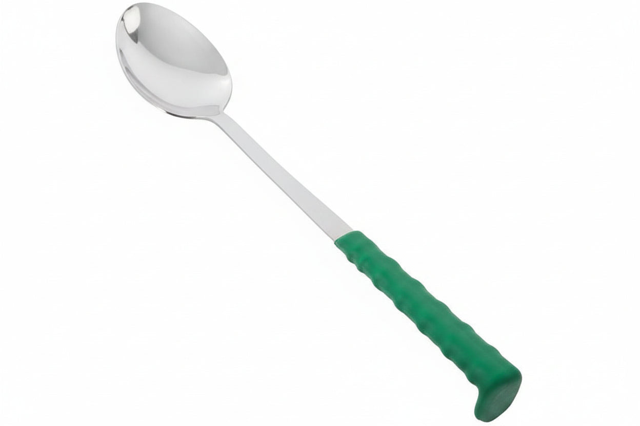 SS Buffet Sober Spoon 16"With Back Slot & Bending 30ml (without green coating handle)