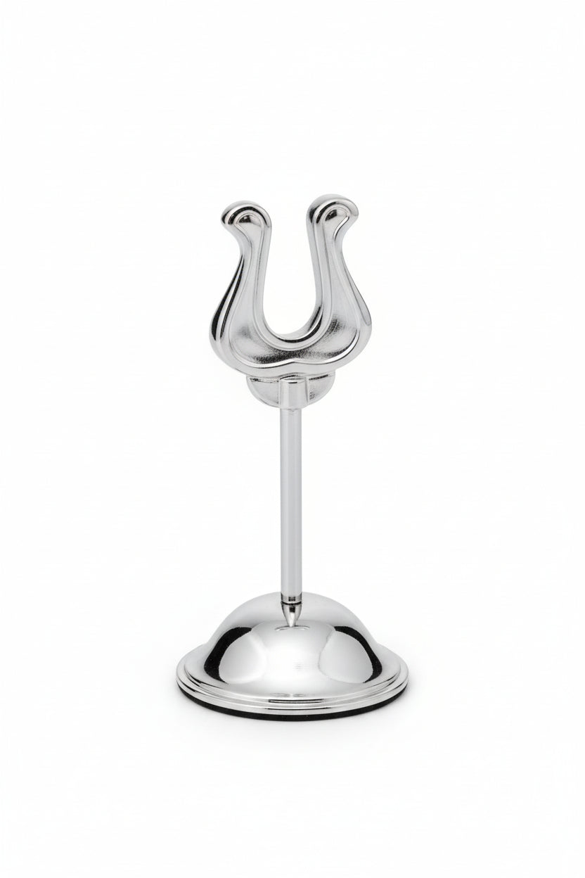 SS Menu Holder With Heavy Base ( Harp Style) 6" 15cm 1pc