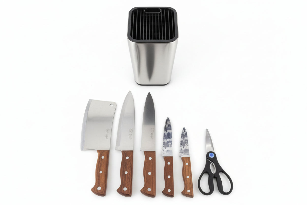 Knife SET 6pcs With Wooden Handle Assorted Sizes