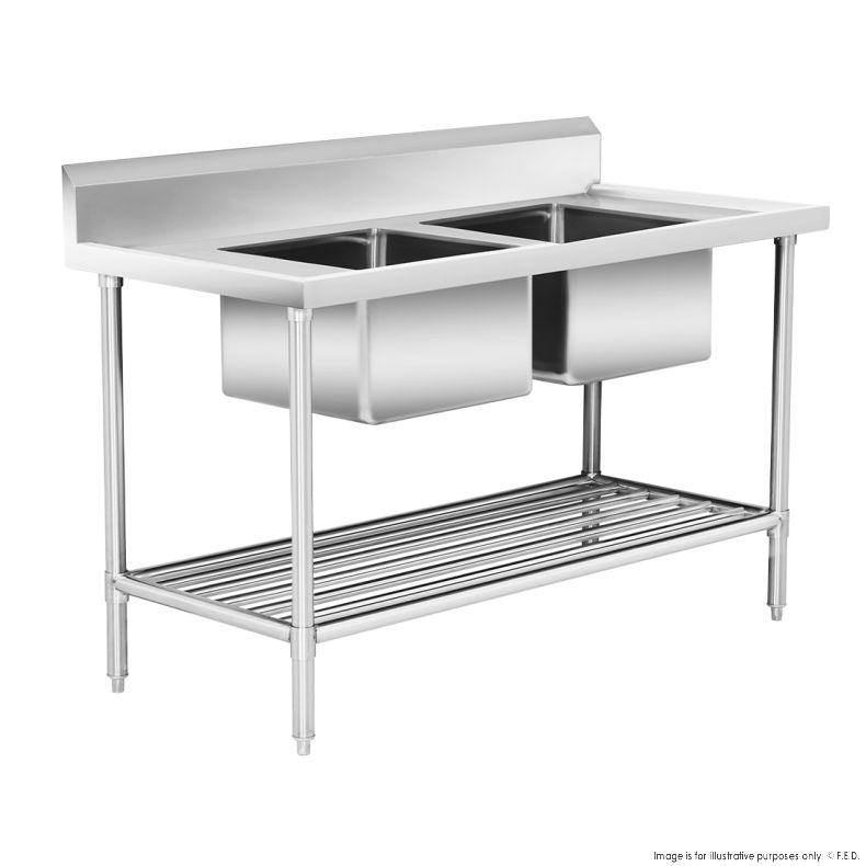 Double Left Handed Sink Bench 1500x700x900mm