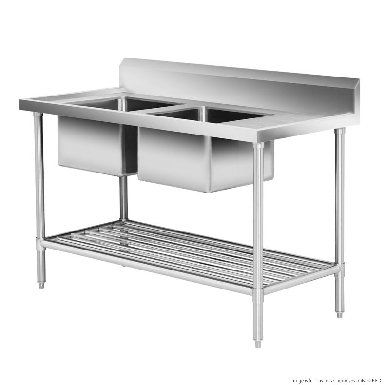 Double Left Handed Sink Bench 1500x700x900mm