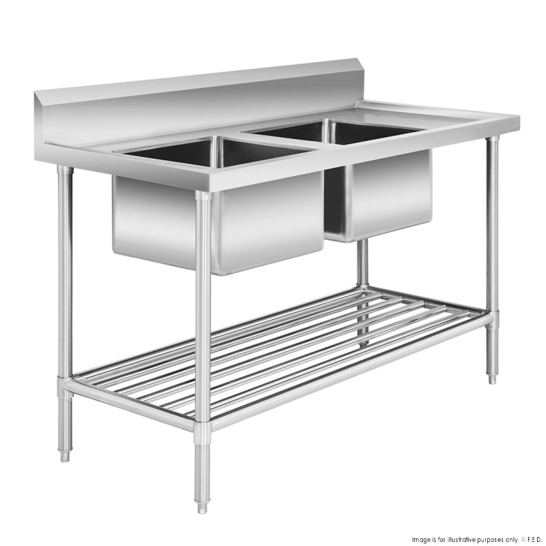 Double Left Handed Sink Bench 1500x700x900mm