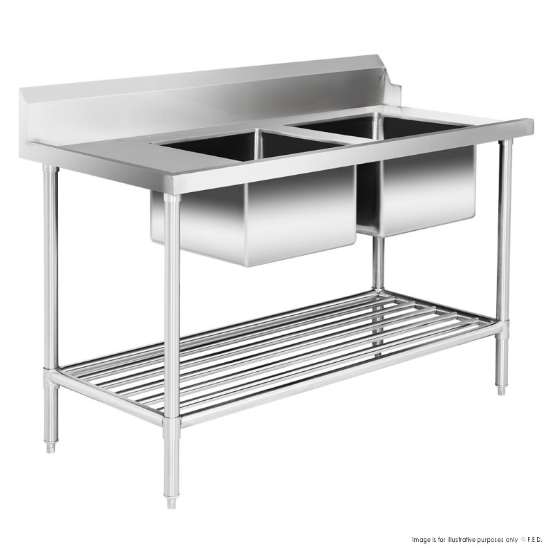 Double Right Handed Sink Bench for Dishwasher 1500x700x900mm