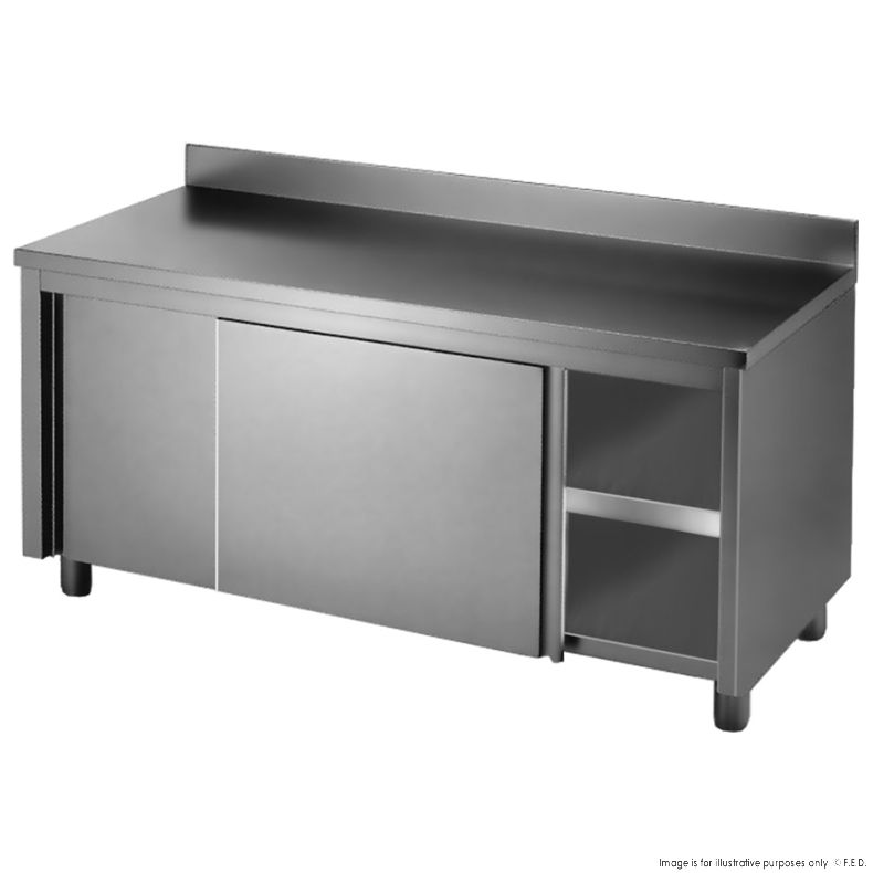 Sliding Cabinet Single Side with Splashback 1200x700x900+150mm