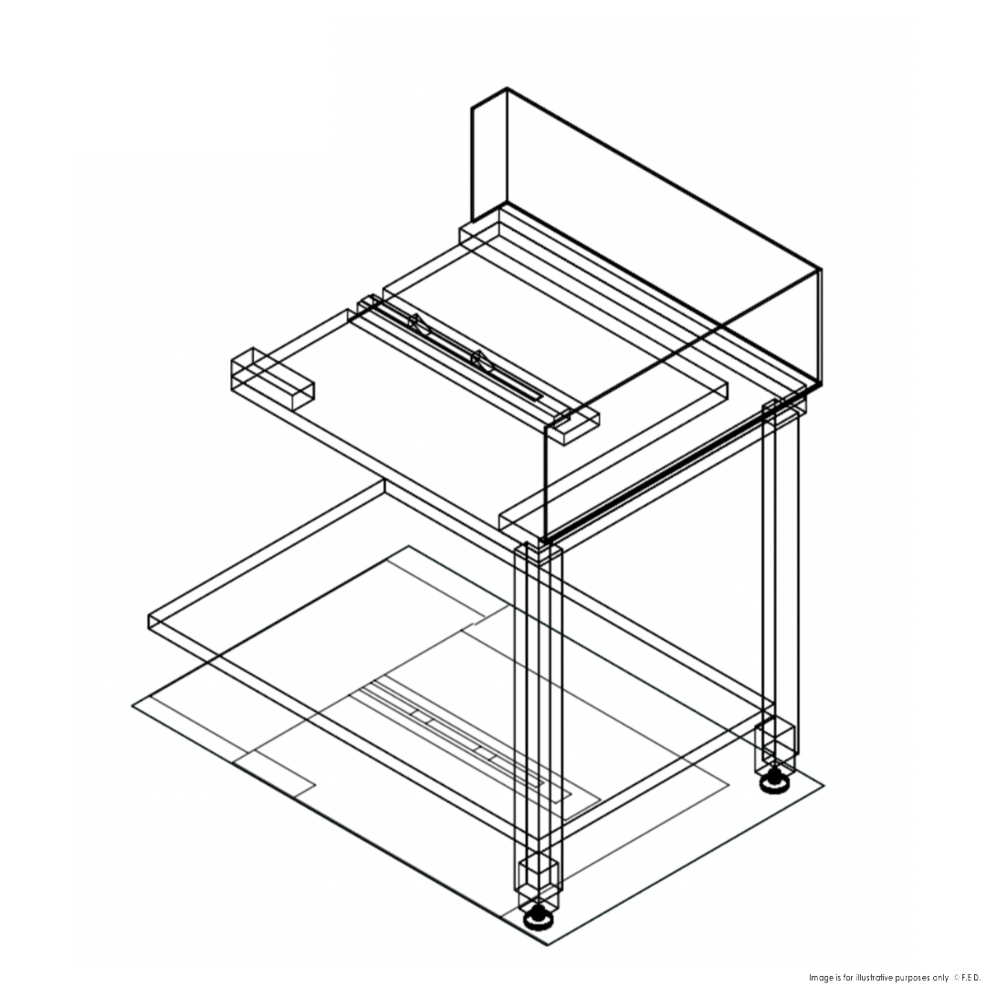 Fagor Stainless Steel Corner Bench w/ Introduction of Baskets by the Right Side E-90D