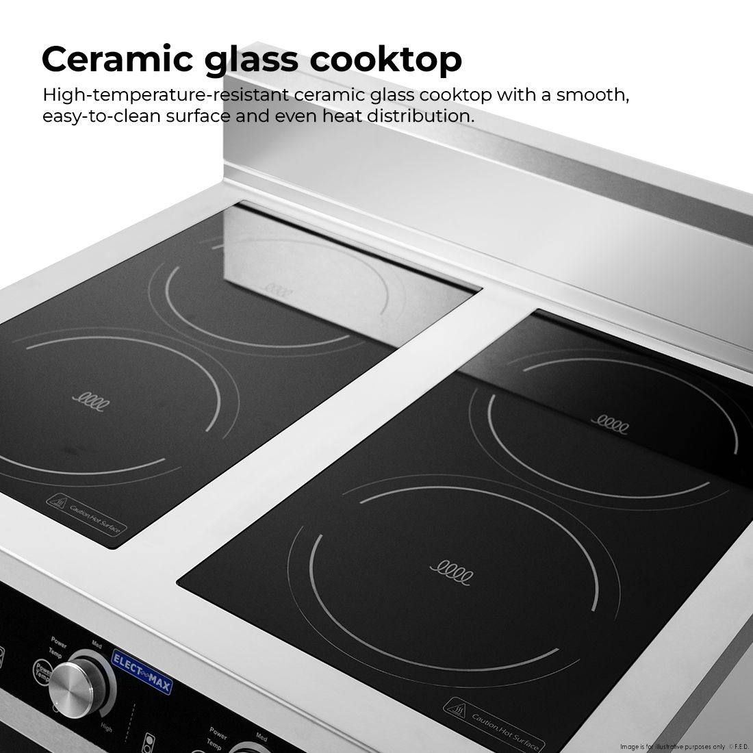 Electmax 700 Series Induction 4-Burner Cooker with Splashback EIC7-800P