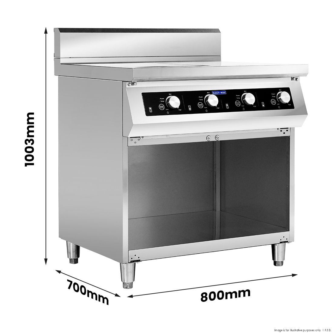 Electmax 700 Series Induction 4-Burner Cooker with Splashback EIC7-800P