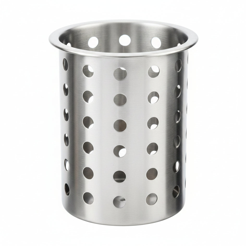 SS Cutlery Holder Flatware Cylinder 9.5 x 13cm 1pc