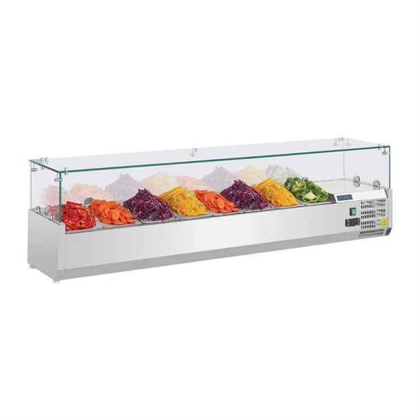 Polar G-Series Countertop Prep Fridge 8x 1/4GN with Glass Sneeze guard