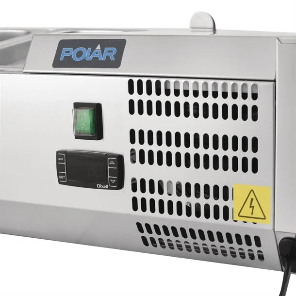 Polar G-Series Countertop Prep Fridge 8x 1/4GN with Glass Sneeze guard