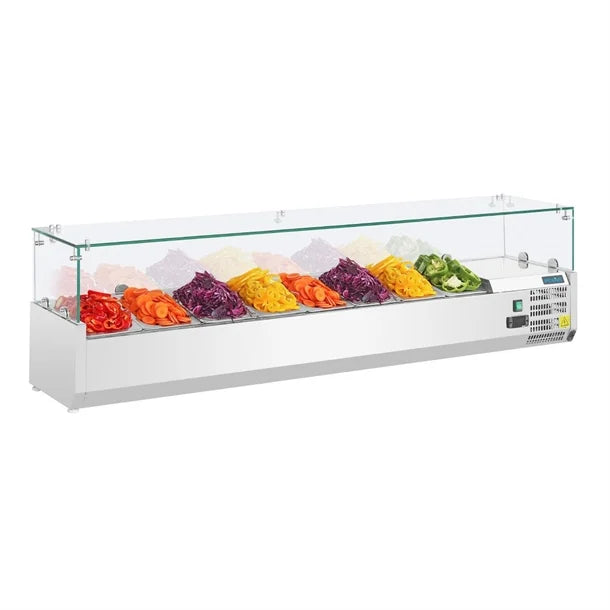 Polar G-Series Countertop Prep Fridge 8x 1/3GN with Glass Sneeze guard