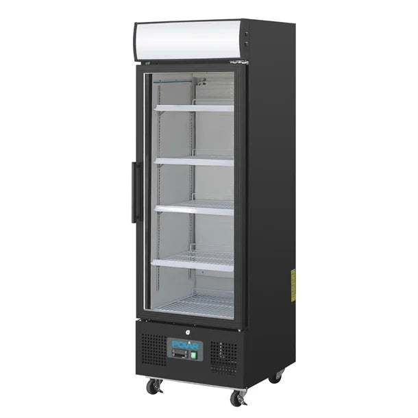 Polar G-Series Upright Display Fridge Black - 218Ltr
