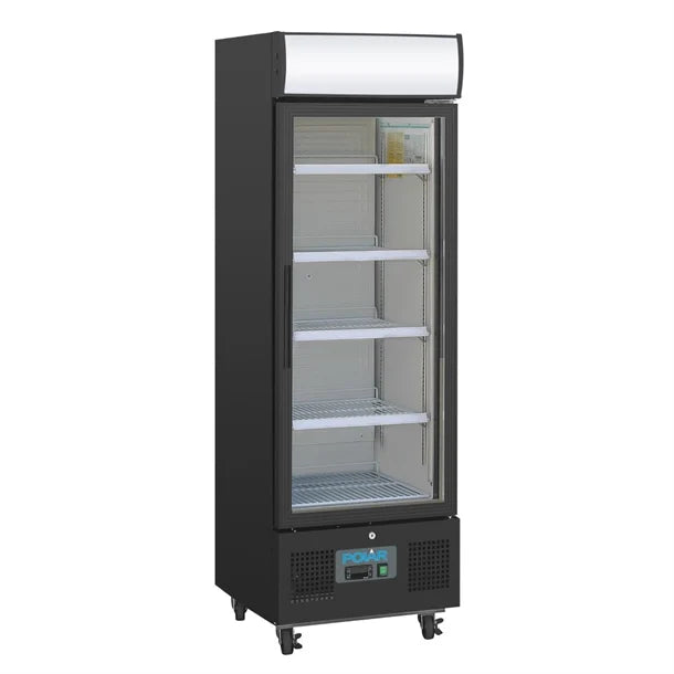 Polar G-Series Upright Display Fridge Black - 218Ltr