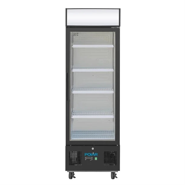 Polar G-Series Upright Display Fridge Black - 218Ltr