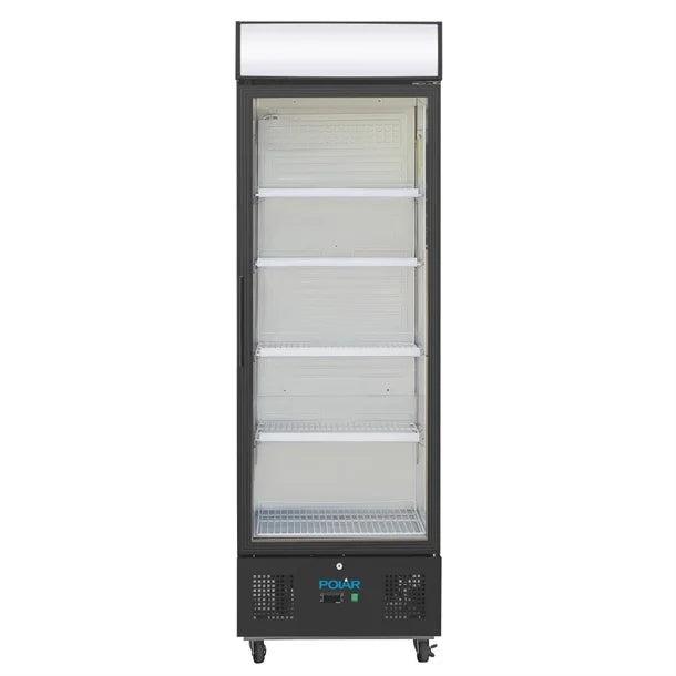 Polar G-Series Upright Display Fridge Black - 368Ltr