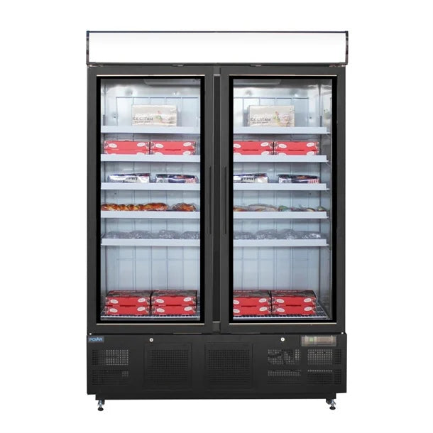 Polar G-Series Upright Display Freezer Black - 920Ltr