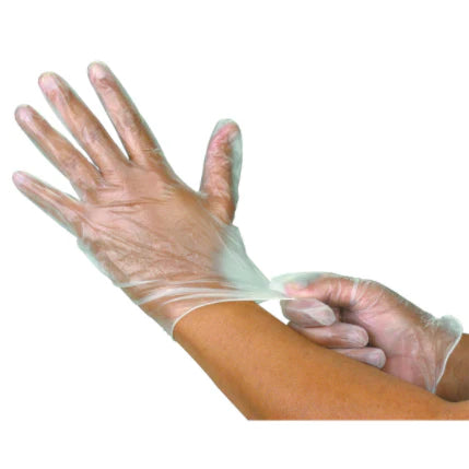 POWDER FREE VINYL NATURAL GLOVES - Large 100pk