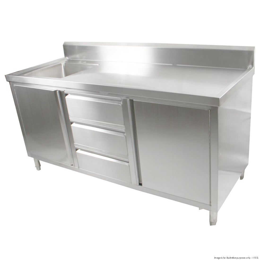 Kitchen Tidy Cabinet With Left/Right Sink 700mm Deep