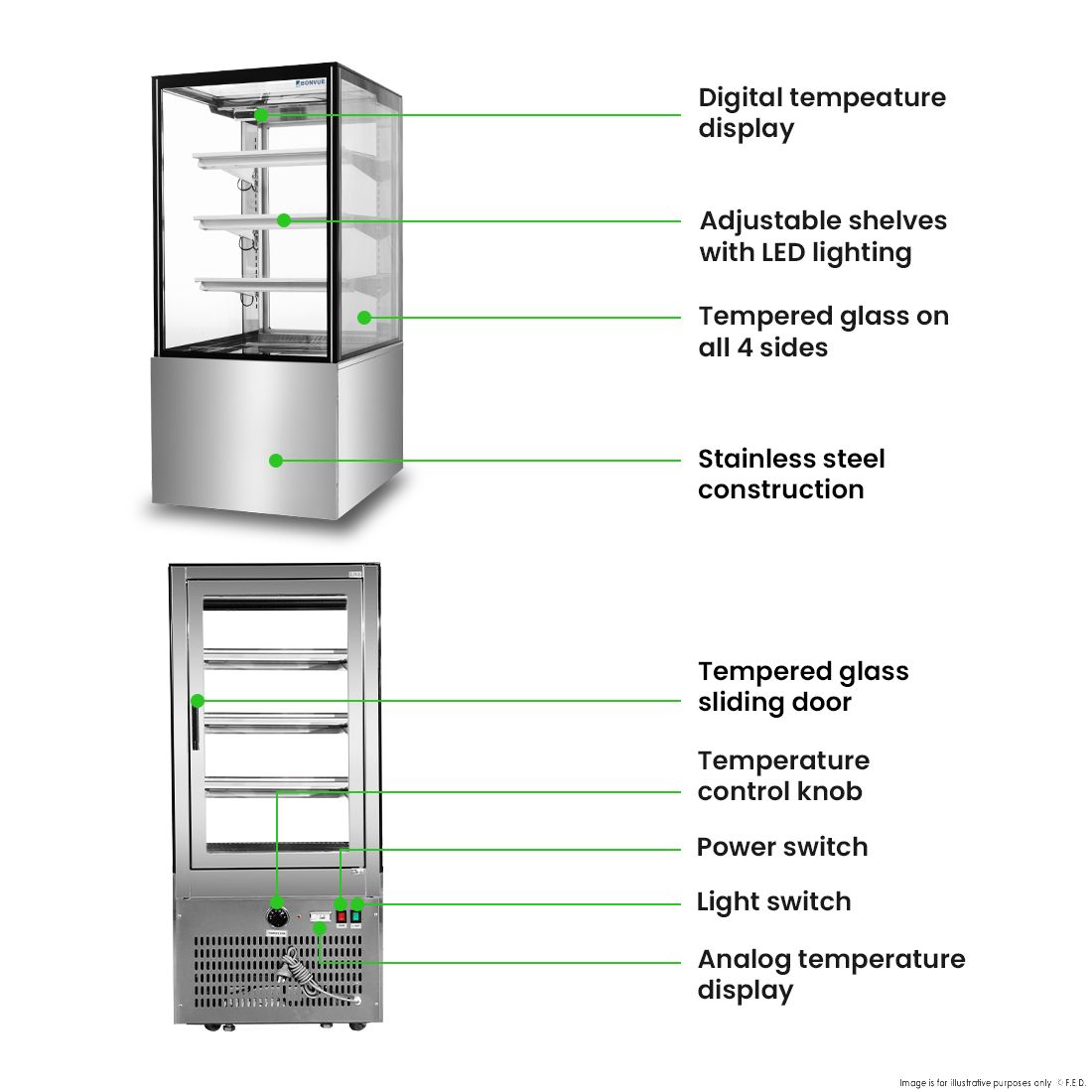 Bonvue Heated Display Cabinet - H-SF820V