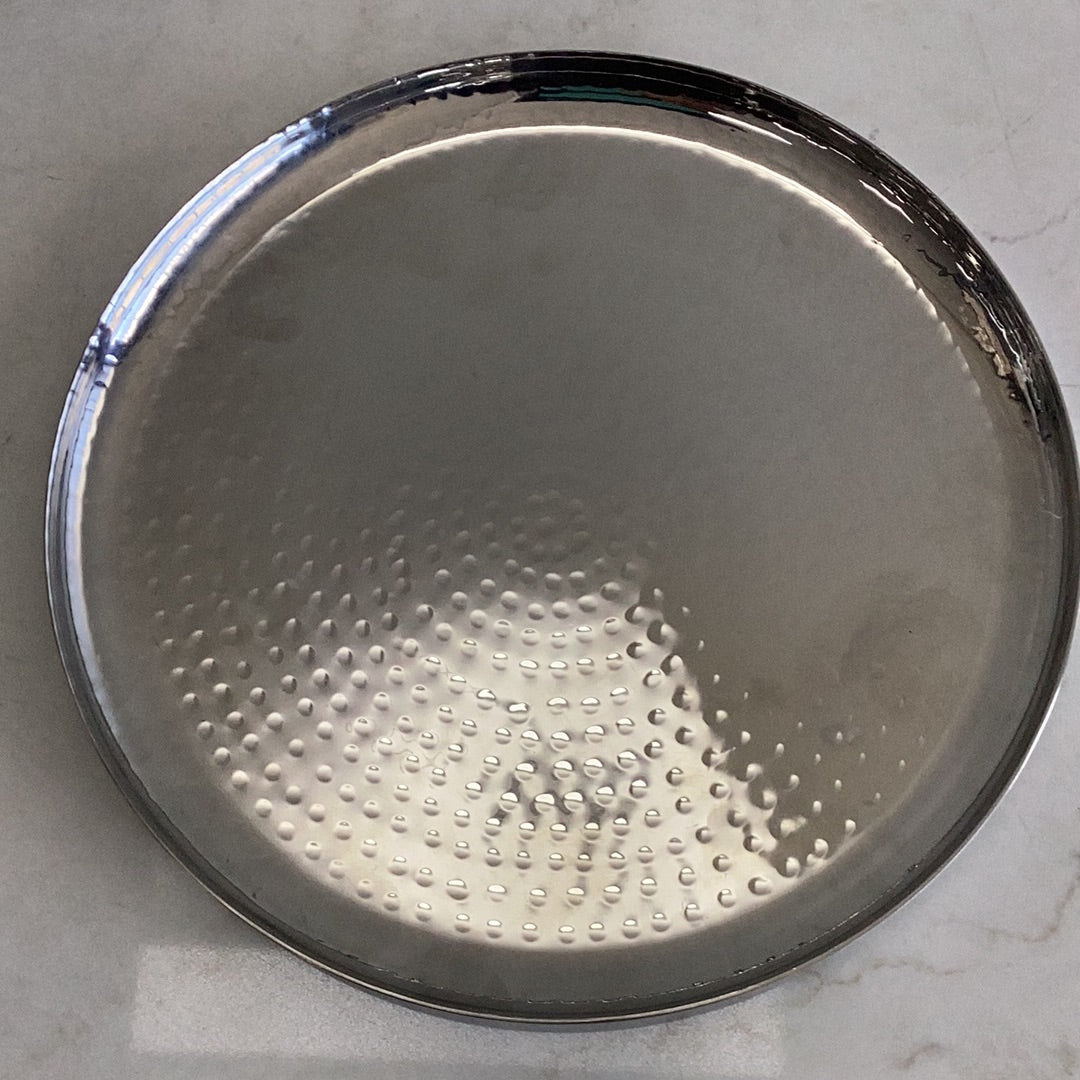 HAMMERED SS ROUND THALI 11''