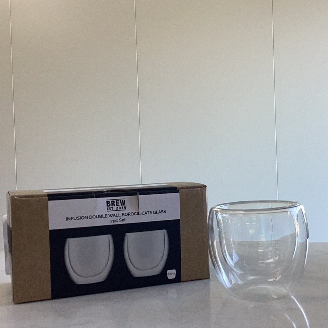 DOUBLE WALL GLASS 80ml SET OF 2