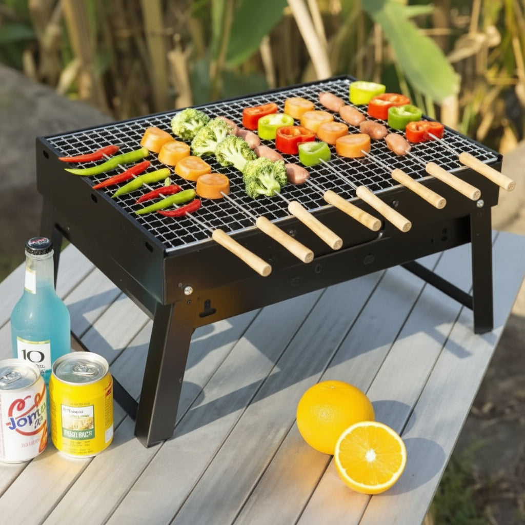 SS Seak Kebab Skewers Thick with wooden handle 500mm 1pc