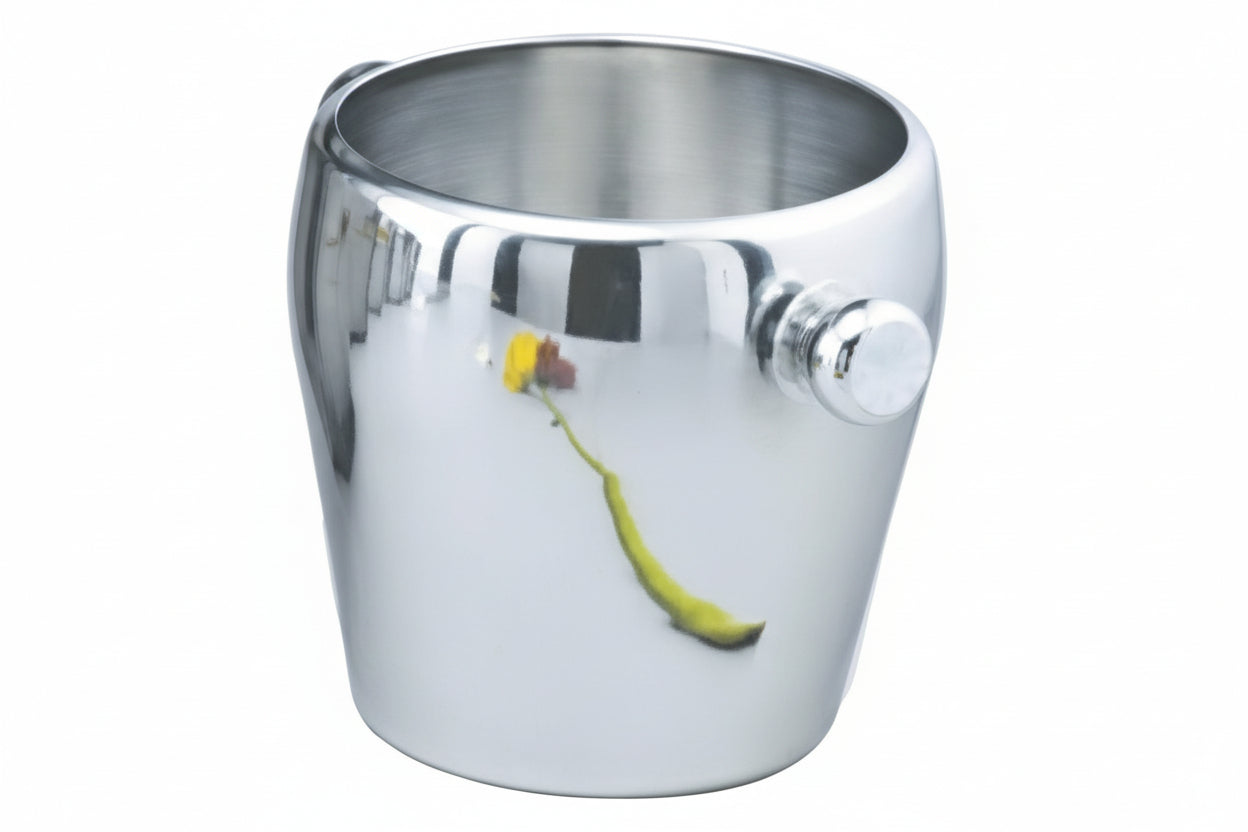 SS Ice Bucket With Knob Handle 11 x 12.5 (0.950ltr) 1pc