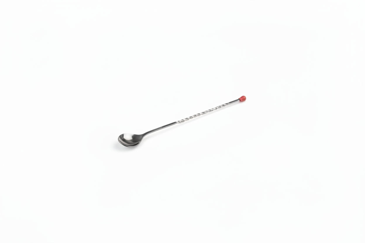 SS Bar Spoon 7" 18cm With Red Knob 1PC