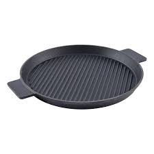 Round Sizzler Iron platter wooden+iron 26cm 1pc