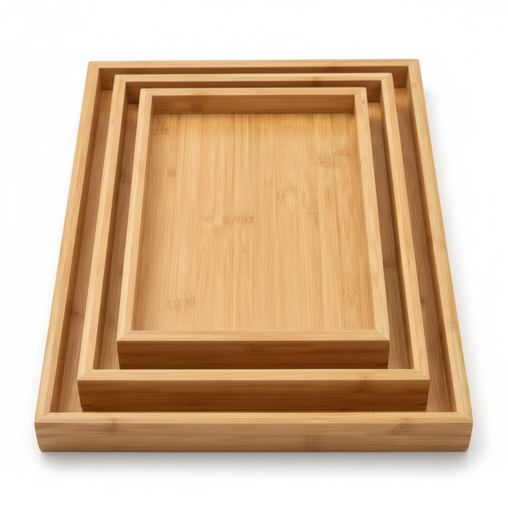 Bamboo Tray 3pcs/set 20*30/25*35/30*40cm