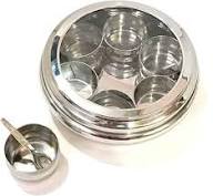 MASALA DABBA (Spice Box) with Clear Lid - Size 13