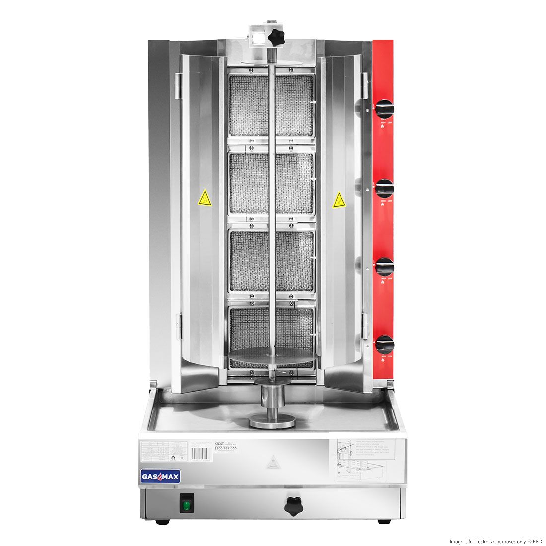 GasMax Semi-automatic 4 Burner NG Kebab Machine KB-4