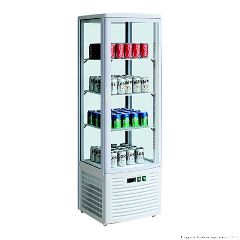 Four-sided Upright Beverage Display Fridge Ivory-white