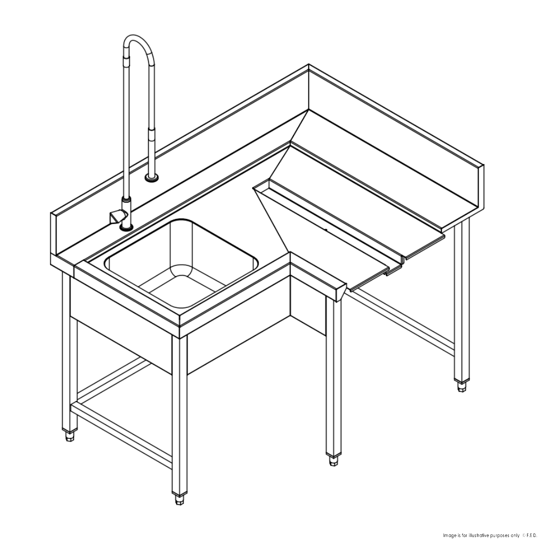 Fagor Pre-Rinsing Sink Bench w/ Introductor of Baskets MCFD-1000I