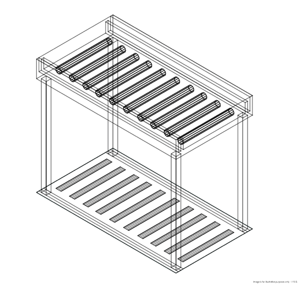 Fagor Stainless Steel Rolling Table for 3 Baskets MR3C