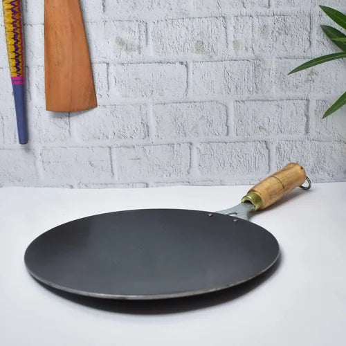 Iron Hot Plate/ Tawa with Wooden Handle 30cm