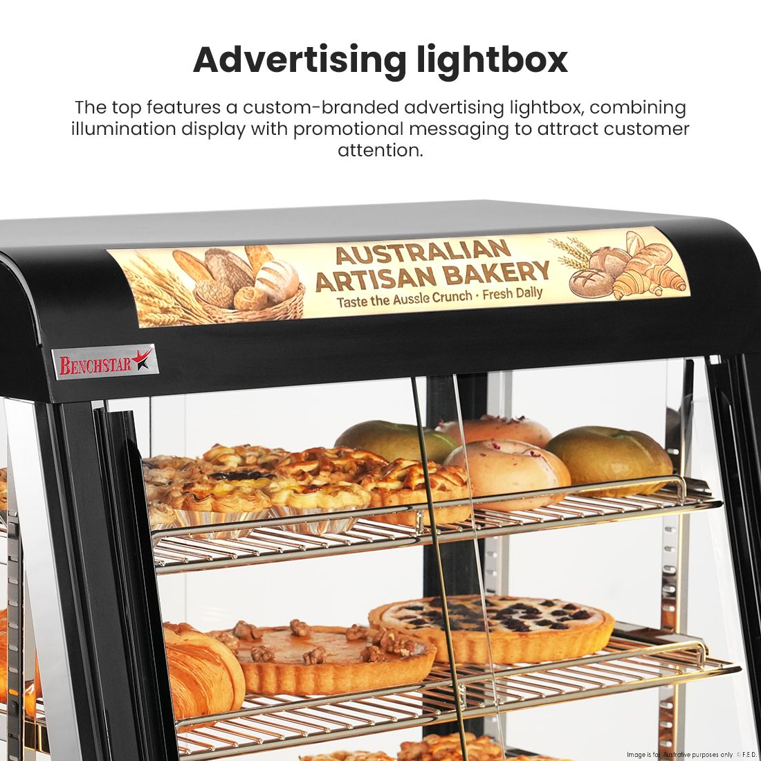 Benchstar All Stainless Steel Pie Warmer and Hot Food Display 40 Pies - PW-RT/380/TGE