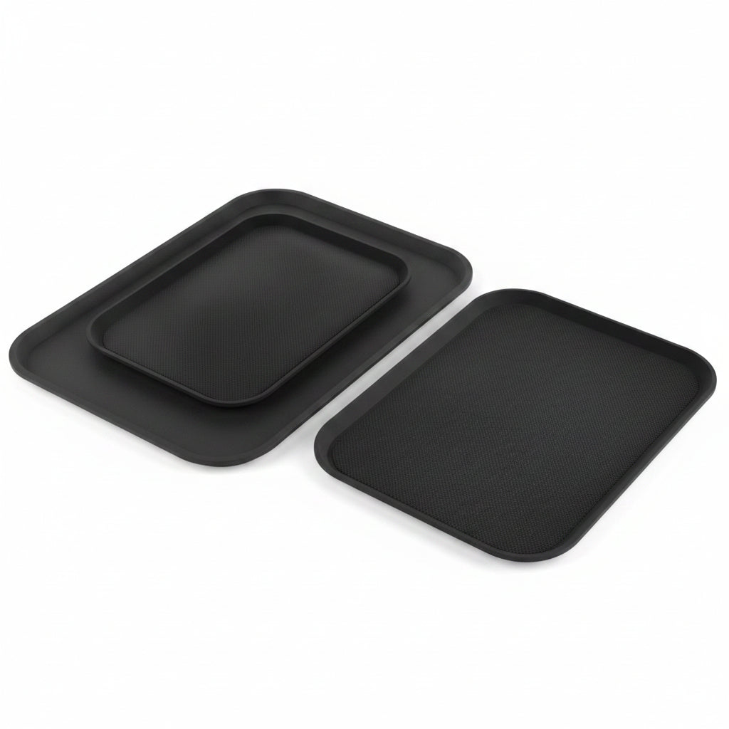 Rectangular Non-Slip Serving Tray 350 X 450mm Black 1pc